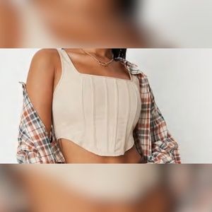 NWT Missguided sand cami corset crop top US 12